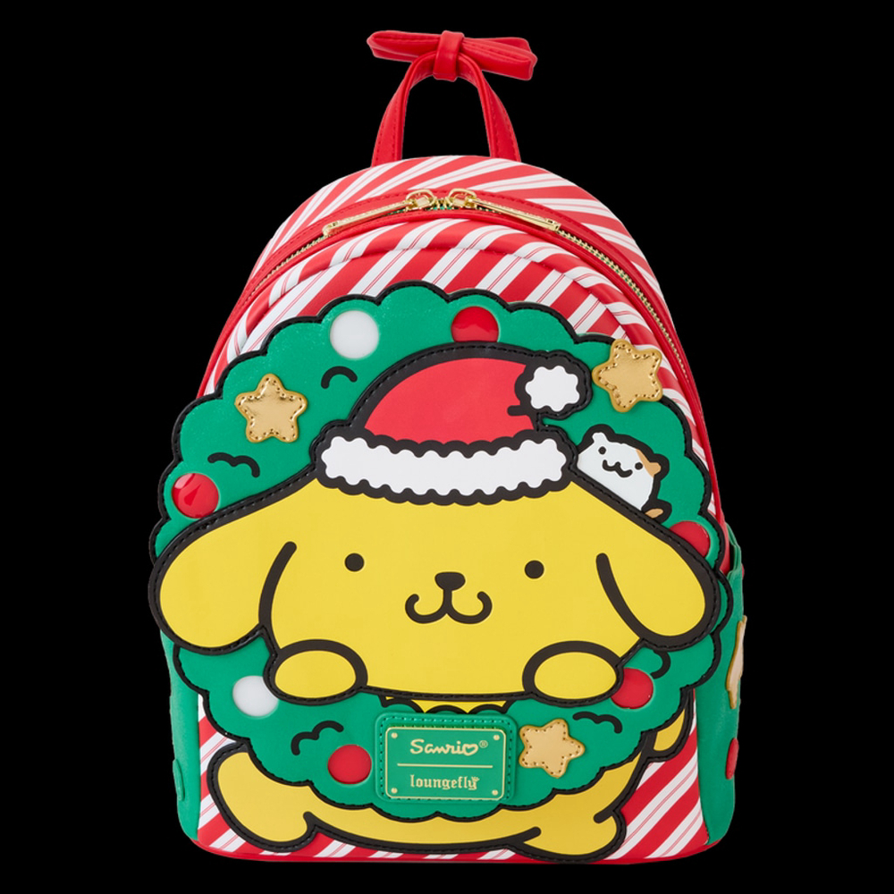 Unisex Loungefly Pompompurin Christmas Light-Up Mini Backpack Red Green
